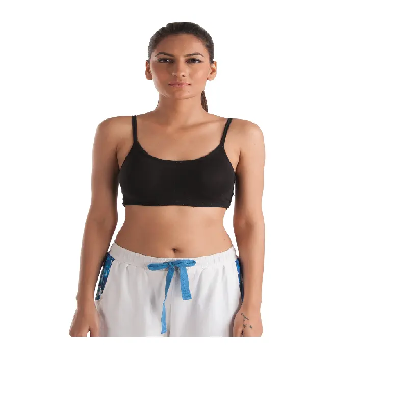 Organic Cotton Fabric Yoga Exercise Sports Bra with Designer Stripped Back for Girls woman available at Wholesale Price