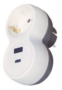Adattatore con una uscita, bianco, con ingresso USB tipo A e tipo C (GSC 103000020) - Product Image 1