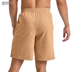 Shorts de sport pour hommes, style streetwear, couleur unie, micro-stretch, molleton, cordon de serrage, vente en gros - Product Image 2