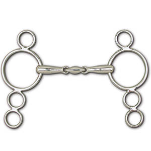 4-Ring Continental Gag 3 ชิ้น Snaffle ผลิตภัณฑ์ขี่ม้าขี่ม้าปากบิตพร้อมแหวนโครเมียมโดยเครื่องมือของมนุษย์ - Product Image 3