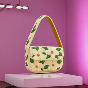 Sac à main de soirée souple à perles en spirale abstraite, fait à la main, psychédélique, couleurs personnalisées, logo, écologique - Product Image 4