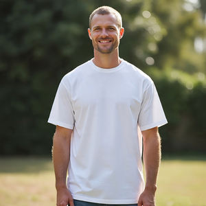 เสื้อยืดโอเวอร์ไซส์ผ้าคอตตอน 100% คุณภาพสูง แบบถัก ระบายอากาศได้ดี ทรงหลวม แขนสั้น สำหรับทุกเพศ - Product Image 5