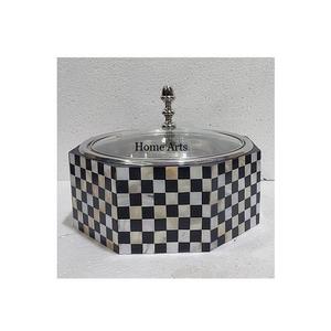 Pot chaud de service de nourriture de conception avantageuse avec le couvercle en verre dans la marmite chaude en bois et en nacre pour l'usage à la maison d'hôtel - Product Image 5