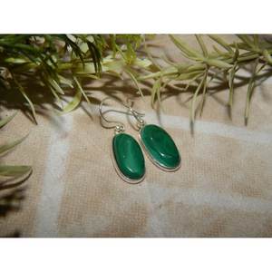 Boucles d'oreilles en pierres précieuses malachite faites à la main en argent sterling cadeau de mariage pour les femmes Style mignon - Product Image 4