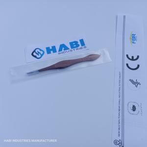 Pinzas oftálmicas de dientes rectos de titanio de 100mm con logotipo personalizado, instrumento ocular Manual de acero inoxidable, Metal de alta fuerza de atado - Product Image 4