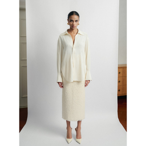 Ensemble de jupe de Style luxueux respirant durable Asta mélange de laine Tweed jupe mi-longue ensembles de bonne qualité pour les femmes marque blanche - Product Image 1