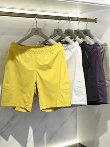 Été Hommes 100% Coton Sports Short Noir Taille Élastique Strings Plage Longueur Genou Troncs Personnalisé Casual Quick Dry - Product Image 6