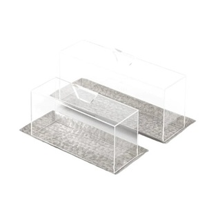 Ensemble de 2 plateaux de service en aluminium de qualité supérieure en métal et acrylique de différentes tailles, parfait pour le prix de vente de service au chocolat - Product Image 1