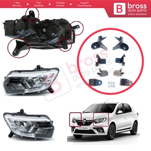 Support de fixation de phare BHL554+BHL555, kit de réparation avec languettes, côté gauche et droit, pour Symbol MK3 Facelift 2017-actuel 260609154R 260102037 - Product Image 5