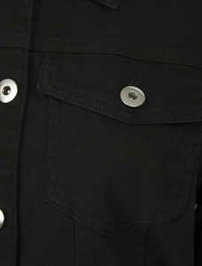 Vestes en jean pour hommes, vestes en jean grandes tailles, veste en jean noire avec motif patchwork élégant - Product Image 4