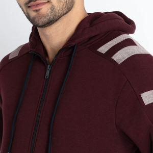 Sudadera con capucha y cremallera de peso pesado de lana de algodón de alta calidad Sudadera con capucha bordada con logotipo personalizado Sudaderas con capucha personalizadas para hombres - Product Image 6