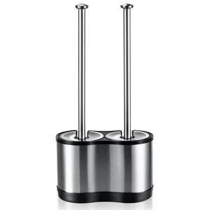 Escobilla de baño chapada en plata nueva moderna con soporte de inodoro de acero inoxidable escobilla de baño con soporte Venta caliente para hotel en casa - Product Image 1