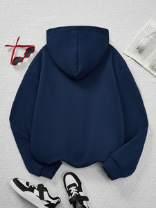 เสื้อฮู้ดผ้าคอตตอนรุ่น350กรัมสำหรับเด็กเสื้อกันหนาวมีฮู้ดสำหรับเด็กสีพื้นเสื้อสเวตเชิ้ตสำหรับเด็กเสื้อสเวตเชิ้ตขนแกะแบบสวมหัว - Product Image 2