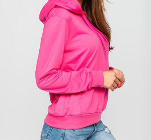 เสื้อสเวตเตอร์แขนยาวของผู้หญิงแห้งเร็วมีฮู้ดแบบสวมหัวมีสีและขนาดที่กำหนดเองโลโก้2025เสื้อคอกลมสีทึบพอดีตัว - Product Image 4