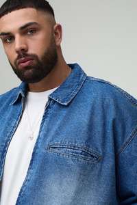 Ensemble de vestes en jean décontracté pour hommes Hip Hop Vintage High Street Logo personnalisé impression Match couleur délavé Denim 220 grammes poids du tissu - Product Image 2