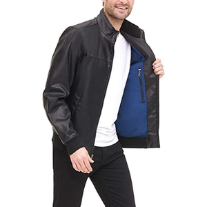 OEN-Chaqueta Bomber de piel sintética lisa para hombre, ropa de moda personalizada, prendas exteriores, talla personalizada - Product Image 2
