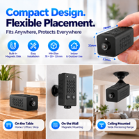 Mini caméra numérique Wi-Fi IP infrarouge 3-en-1 compacte pour le corps et la pièce, avec carte mémoire et SDK Tuya