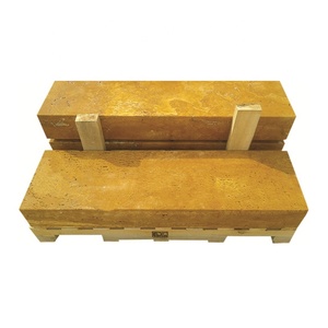 Pavé romain en travertin jaune doré de Turquie Design antidérapant 600x600 Pierre naturelle aiguisée non chargée dégringolée - Product Image 4