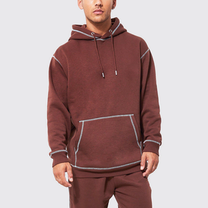 Sweats à capuche unisexes délavés à l'acide avec logo personnalisé fabricants tissu lourd coupé et cousu point inversé - Product Image 2