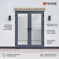Porte française en aluminium ultra-résistante avec renforts structurels, options entièrement vitrées, grilles authentiques – Commandes B2B et particuliers