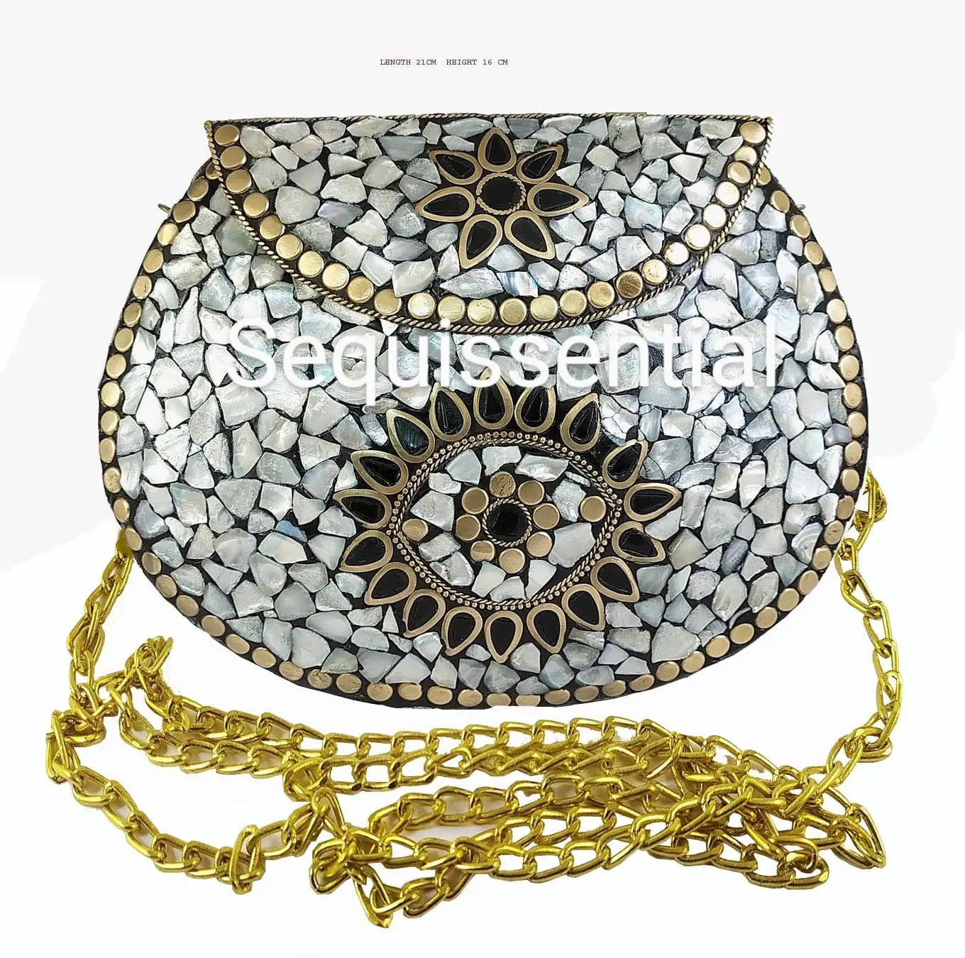 Bolso de mano con diseño de mosaico hecho a mano para mujer, bolsa cómoda y a la moda para fiestas de noche, precio al por mayor