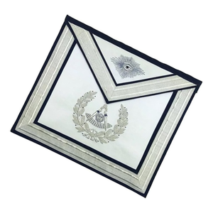 Passé Maître Blue Lodge Tablier Argent Broderie Artisanale - Product Image 2