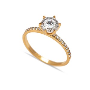Radiance Solitaire Clear Zircon Stone Cluster <b>Ring</b> Turkish Wholesale Handmade 925 Sterling Silver Jewelry - Product Image 3