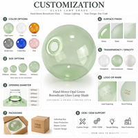 Abat-jour en verre borosilicate soufflé à la main, vert opale, pour remplacement de luminaire de plafond, salon (vente en gros)
