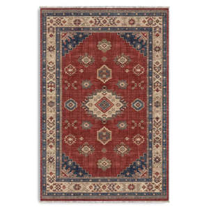Netline Home Heritage Medallion Crimson Red Traditional <b>Washable</b> <b>Rug</b> - Product Image 5