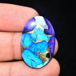 Cabochon de Dahlia Rose Pourpre, Cabochons de Turquoise Mohave Pourpre - Product Image 1