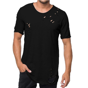 T-shirt Homme Oversize Effet Vieilli Couleur Unie 100% Coton Respirant Délavé à l'Acide Séchage Rapide pour Usage Extérieur - Product Image 2
