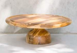 Soporte de pastel de madera hecho a mano Madera natural sostenible para postres elegantes Herramientas de pastel de presentación - Product Image 5