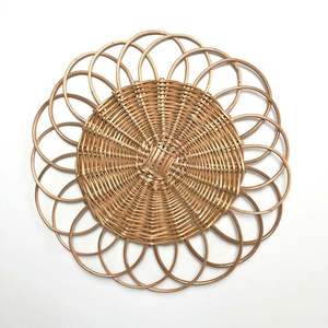 Nouveaux Designs Rotin Fleur Tenture Murale Décor Pour Salon Décor Fabriqué À La Main OEM En Gros Décoration De La Maison du Vietnam - Product Image 5