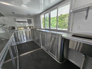 Remolque de comida remolcable blanco de 7 'X 16' para eventos, Catering, barra móvil para aperitivos, fábrica de alimentos, bodega, dulces - Product Image 6