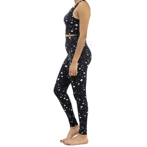Conjunto de yoga transpirable ecológico de talla grande para mujer, ropa deportiva ligera de 2 piezas con cintura elástica, patrón sólido - Product Image 3