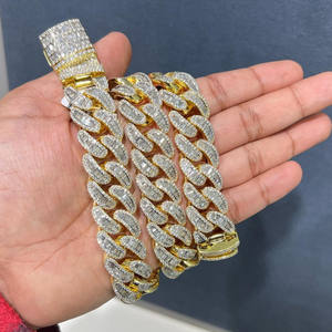 Pulsera de Cadena Cubana de 18 mm con Incrustaciones de Moissanita VVS de 40 Quilates, Plata de Ley Chapada en Rodio, Estilo Hip Hop, Regalo de Lujo para Fiestas - Product Image 1