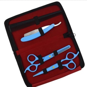 Juego de Tijeras de Peluquería Profesionales Hechas a Mano de Acero Inoxidable con Funda de Cuero, Borde Liso, para Uso Doméstico y Corte de Cabello - Product Image 5