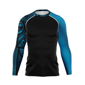 Camisetas de Compresión Elásticas de Manga Larga para Adultos, de Buena Calidad, para MMA, Sublimadas, Unisex, de Spandex/Poliéster - Product Image 1