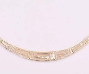 Collier de clés grecques graduées en plaqué or jaune 14 carats vintage Tous les bijoux de mode pour femmes brillantes avec placage en or 18 carats - Product Image 3