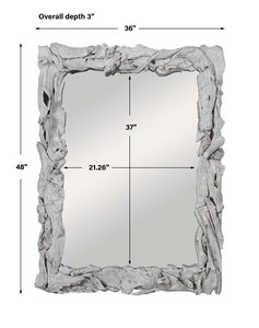 Espejo rectangular de madera maciza rústica natural para hotel, apartamento, sala de estar, dormitorio, pasillo, decoración de pared, espejo de tocador - Product Image 4