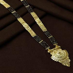 Wholesale 24K <b>Micro</b> Gold Plated Long Pendant Mangalsutra Traditional Indian Wedding Jewelry with Daily Wear Finish - Product Image 4