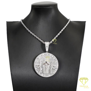 Jesús Chapado en plata de ley 925 con diamantes cultivados en laboratorio VVS y Baguette, joyería elegante de Hip Hop para hombres - Product Image 4