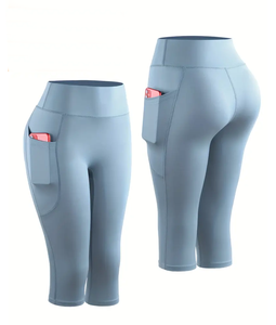 OEM Custom High Waist Soft Women's Solid Full Length Yoga Leggings with Custom Logo Breathable Spandex/Nylon Compression Pants - Product Image 2