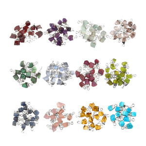 สร้อยคอหินวันเกิดแท้8-10มม. สีเทอร์ควอยซ์ธรรมชาติสีทอง18K และโรเดียมชุบรักษาเสน่ห์ - Product Image 5