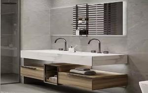 Mueble de Baño Moderno Europeo de Lujo TULPAR OSCAR-1895 con Tiradores de Latón, 6 Estantes, Material MDF, Almacenamiento - Product Image 3