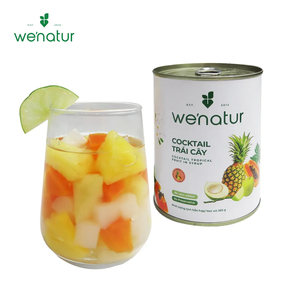 Produit tendance pour l'été délicieux et savoureux 100% de Fruits frais Cocktail de Fruits en conserve