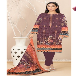 ชุดเดรสสำหรับผู้หญิงจากปากีสถานชุดเดรสสไตล์ปากีสถานชุด3ชิ้นลายปักแบรนด์จาก AF Fashion Vol 3สำหรับอินเดียและปากีสถาน - Product Image 4