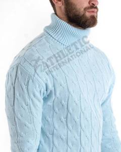Suéteres de cuello alto de punto transpirable OEM de alta calidad para hombres, ropa informal lisa, suéter de invierno de manga larga de Color sólido para hombres 2025 - Product Image 4