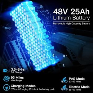 Bici elettrica per adulti con telaio in alluminio 12V 70Ah batteria al litio 1500-3000W motore 93-145 miglia 31-37, 5mph - Product Image 3