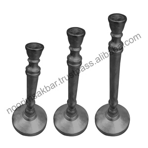 Fabricant de bougeoir en aluminium de forme ronde enduite de noir de qualité supérieure faite à la main pour toutes les occasions et la décoration de mariage - Product Image 6